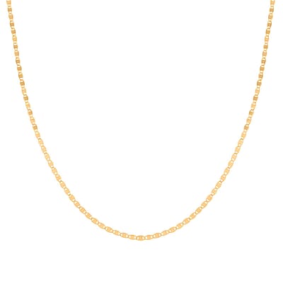 Italian Valentino Chain Necklace in 14K Yellow Gold Over Sterling Silver 20 Inches 2.60 Grams