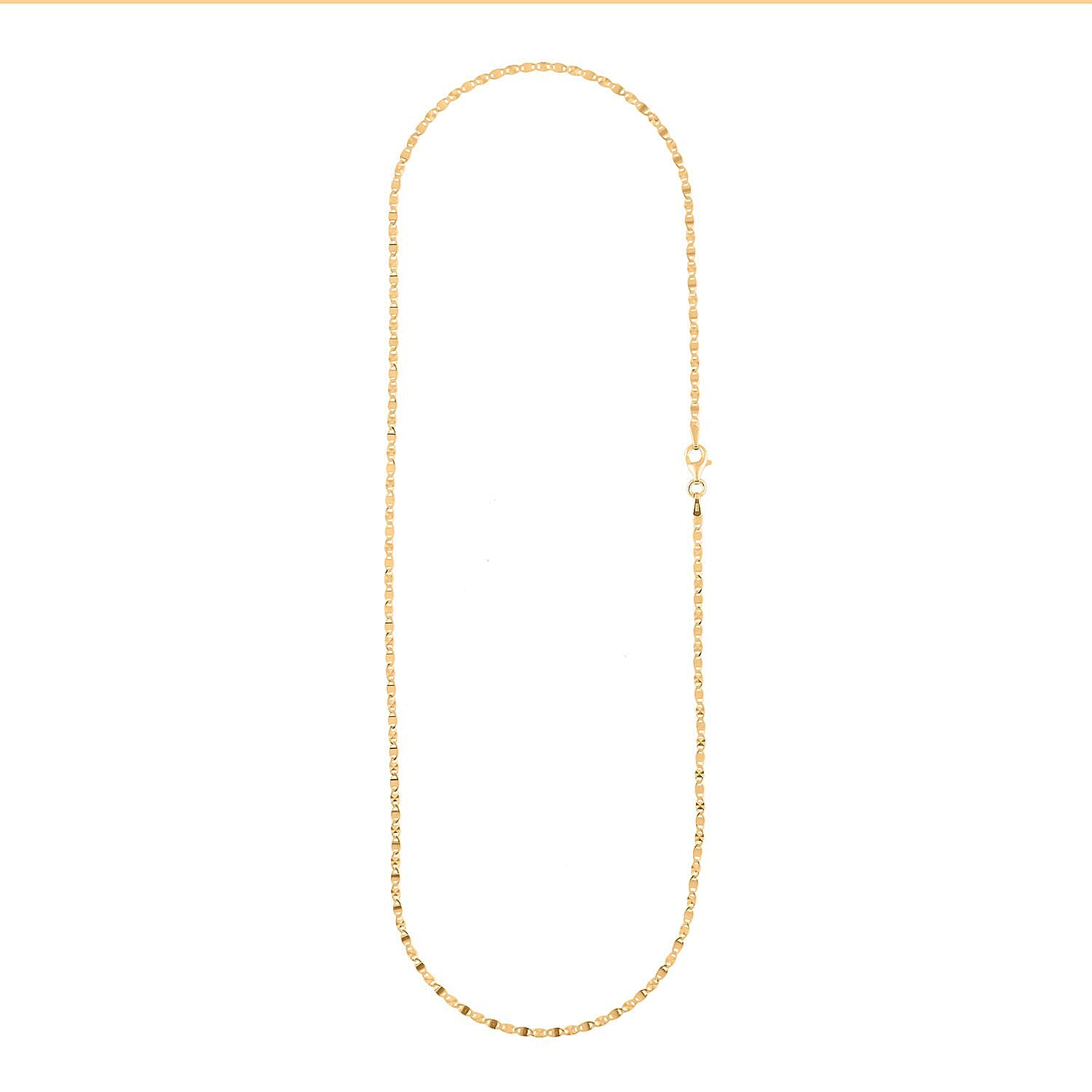 Italian Valentino Chain Necklace in 14K Yellow Gold Over Sterling Silver 20 Inches 2.60 Grams