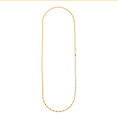 Italian Valentino Chain Necklace in 14K Yellow Gold Over Sterling Silver 20 Inches 2.60 Grams