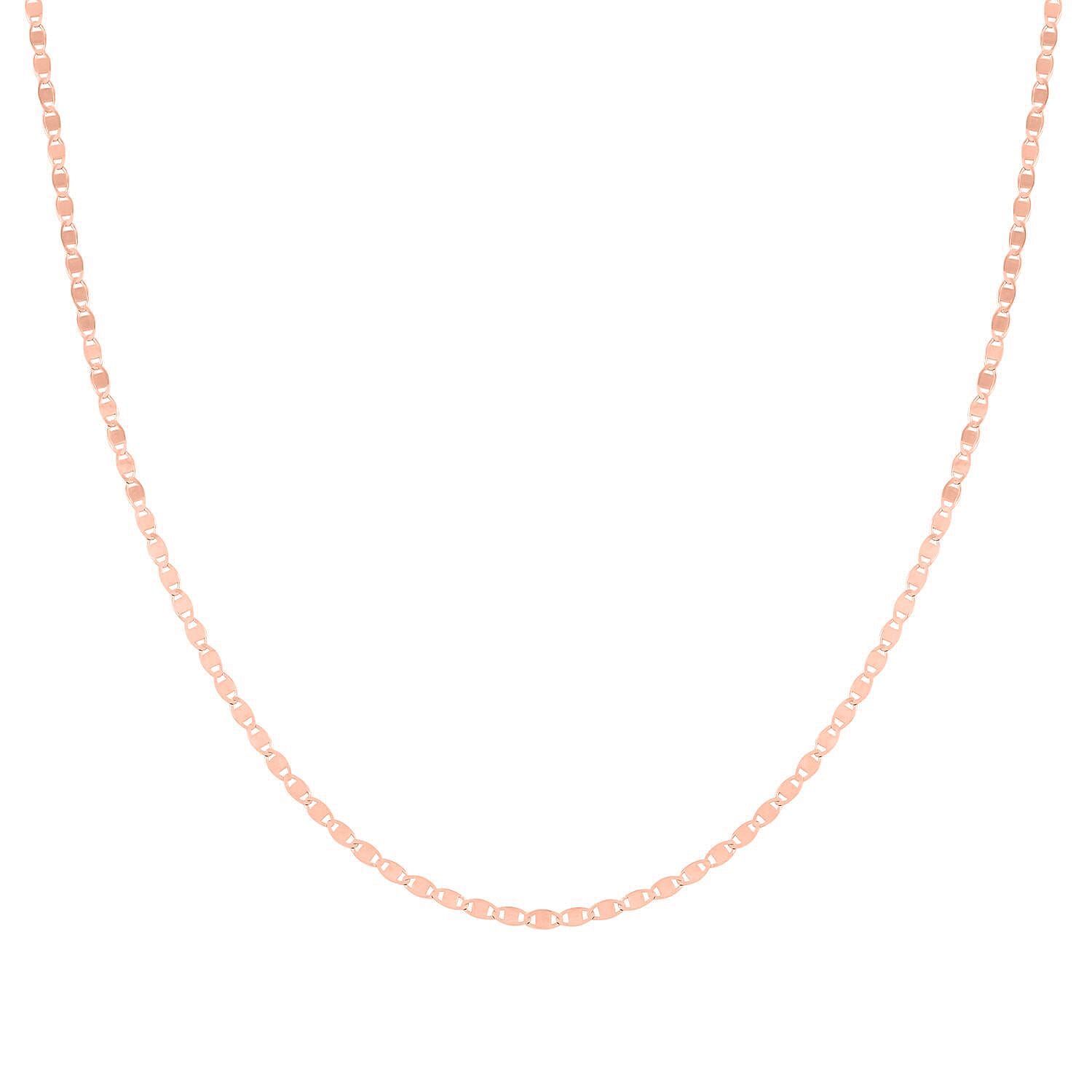 Italian Valentino Chain Necklace in 14K Rose Gold Over Sterling Silver 2.56 Grams 20 Inches