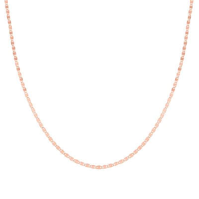 Italian Valentino Chain Necklace in 14K Rose Gold Over Sterling Silver 2.56 Grams 20 Inches