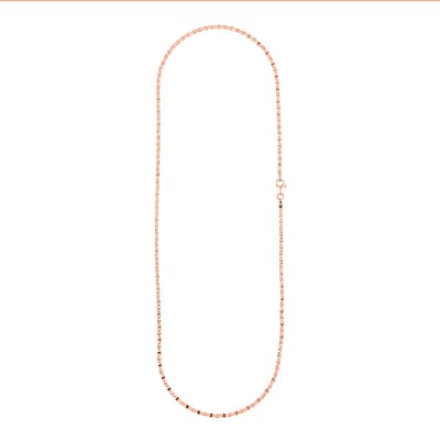 Italian Valentino Chain Necklace in 14K Rose Gold Over Sterling Silver 2.56 Grams 20 Inches