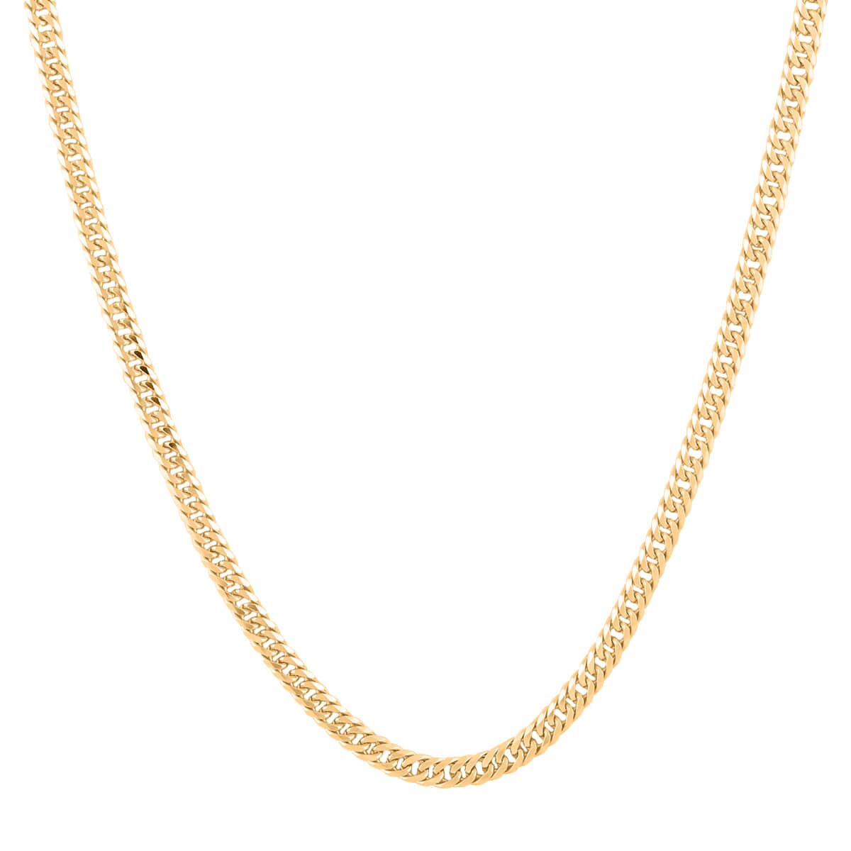 Italian 14K Yellow Gold Over Sterling Silver Double Curb Link Pave Chain Necklace 20 Inches 19.8 Grams image number 0