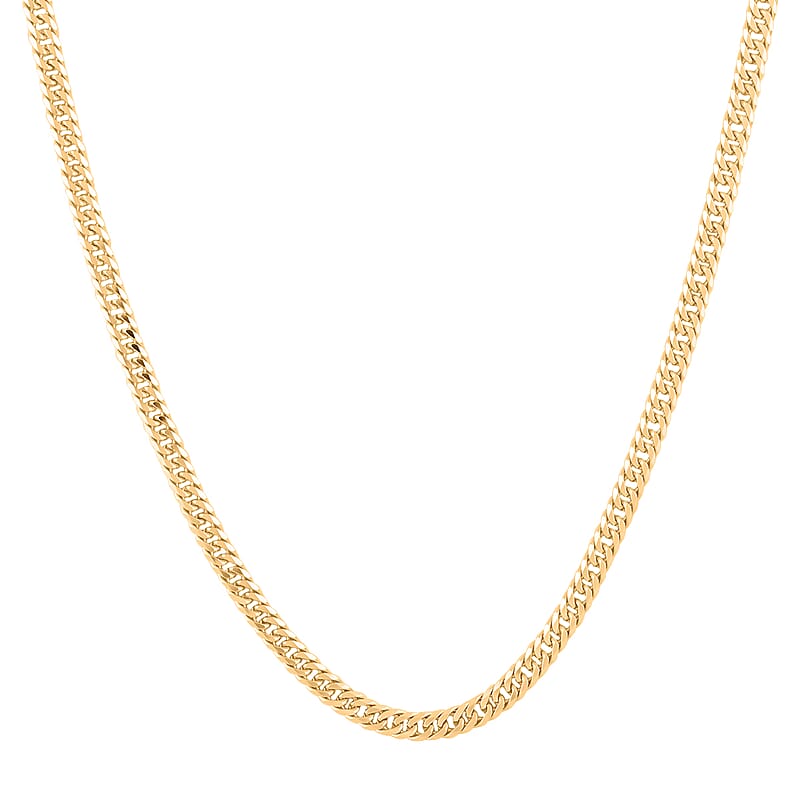 Italian 14K Yellow Gold Over Sterling Silver Double Curb Link Pave Chain Necklace 20 Inches 19.8 Grams