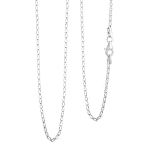 Italian Clip Chain Necklace in Rhodium Over Sterling Silver 3.0 Grams 20 Inches