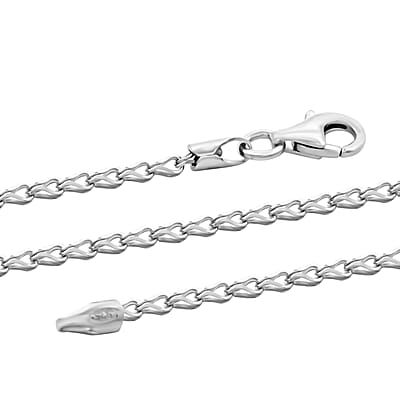 Italian Clip Chain Necklace in Rhodium Over Sterling Silver 3.0 Grams 20 Inches