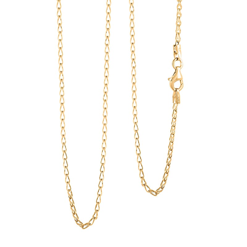 Italian Clip Chain Necklace in 14K Yellow Gold Over Sterling Silver 3.06 Grams 20 Inches