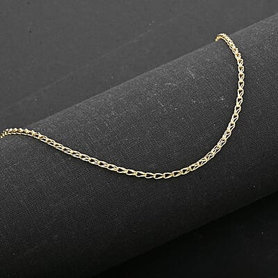 Italian Clip Chain Necklace in 14K Yellow Gold Over Sterling Silver 3.06 Grams 20 Inches
