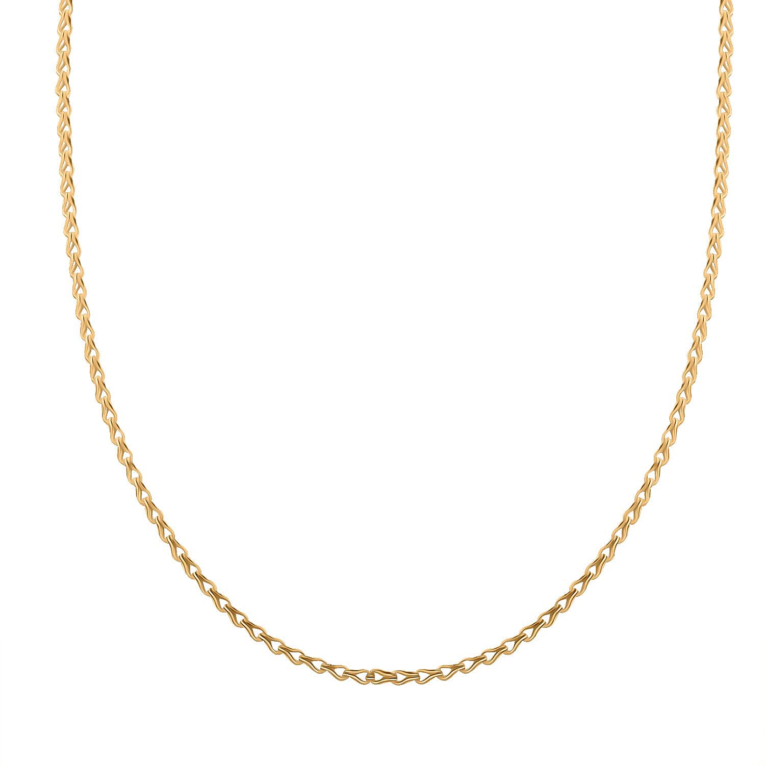 Italian Clip Chain Necklace in 14K Yellow Gold Over Sterling Silver 3.06 Grams 20 Inches