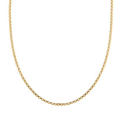 Italian Clip Chain Necklace in 14K Yellow Gold Over Sterling Silver 3.06 Grams 20 Inches
