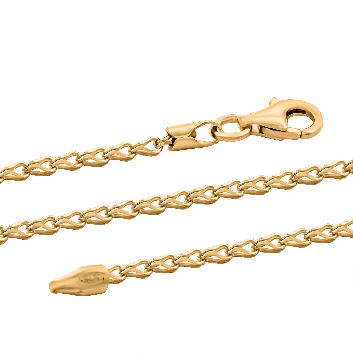 Italian Clip Chain Necklace in 14K Yellow Gold Over Sterling Silver 3.06 Grams 20 Inches