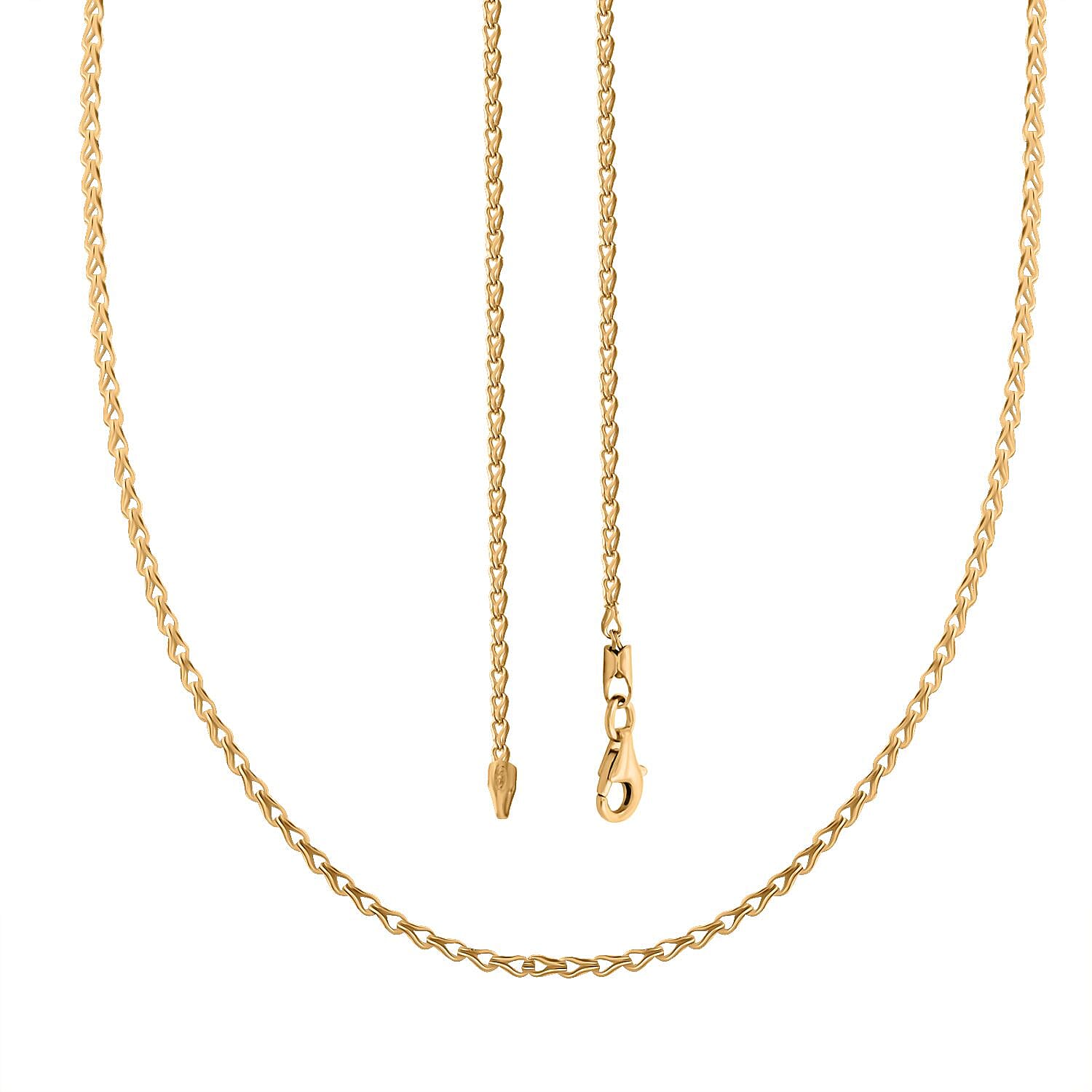 Italian Clip Chain Necklace in 14K Yellow Gold Over Sterling Silver 3.06 Grams 20 Inches