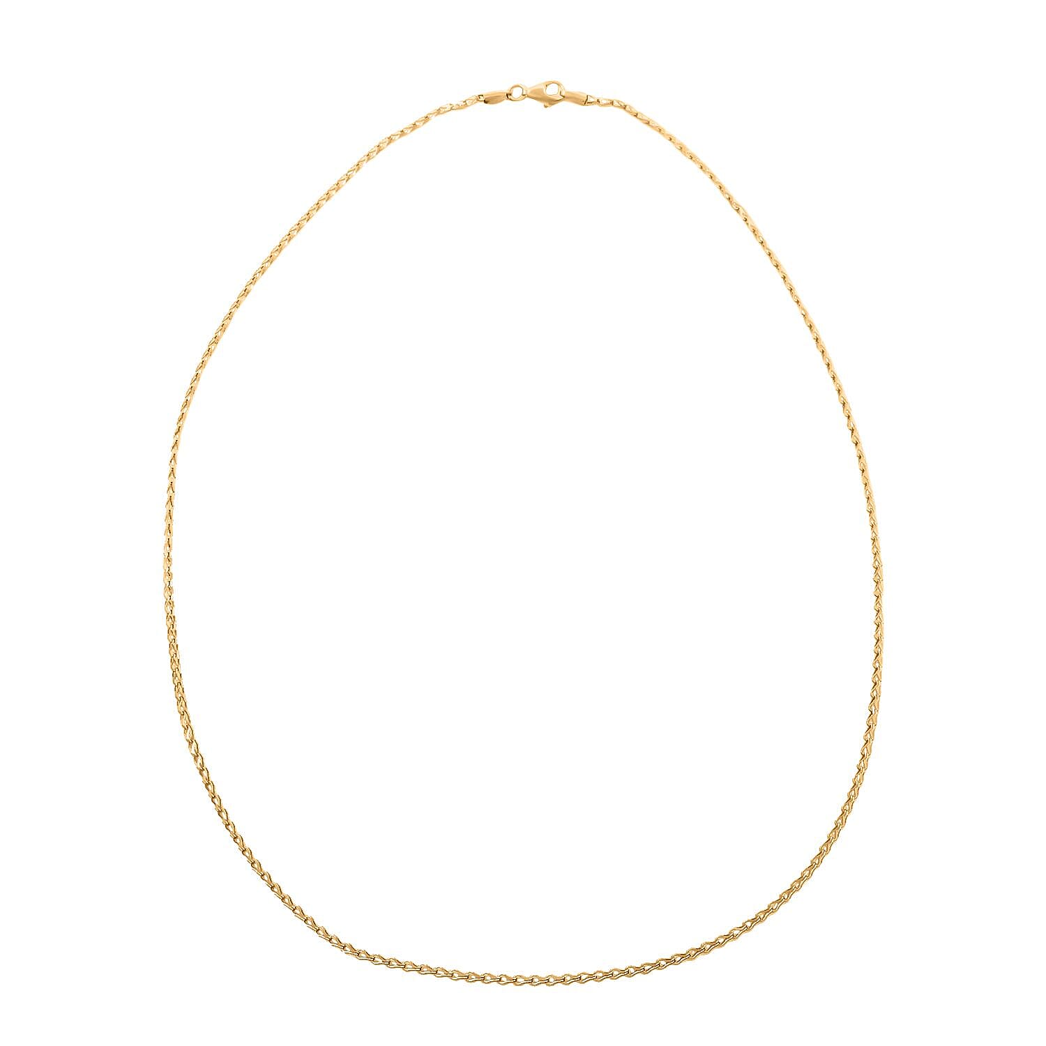Italian Clip Chain Necklace in 14K Yellow Gold Over Sterling Silver 3.06 Grams 20 Inches