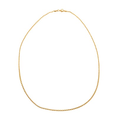 Italian Clip Chain Necklace in 14K Yellow Gold Over Sterling Silver 3.06 Grams 20 Inches