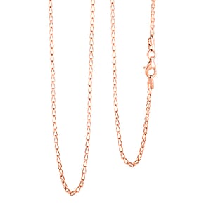 Italian Clip Chain Necklace in 14K Rose Gold Over Sterling Silver 3.0 Grams 20 Inches