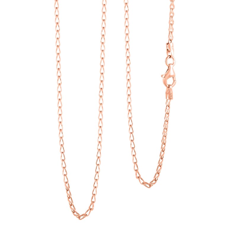 Italian Clip Chain Necklace in 14K Rose Gold Over Sterling Silver 3.0 Grams 20 Inches