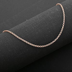 Italian Clip Chain Necklace in 14K Rose Gold Over Sterling Silver 3.0 Grams 20 Inches