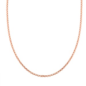 Italian Clip Chain Necklace in 14K Rose Gold Over Sterling Silver 3.0 Grams 20 Inches