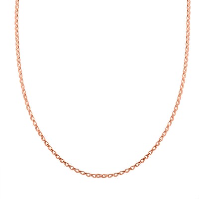 Italian Clip Chain Necklace in 14K Rose Gold Over Sterling Silver 3.0 Grams 20 Inches