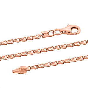 Italian Clip Chain Necklace in 14K Rose Gold Over Sterling Silver 3.0 Grams 20 Inches