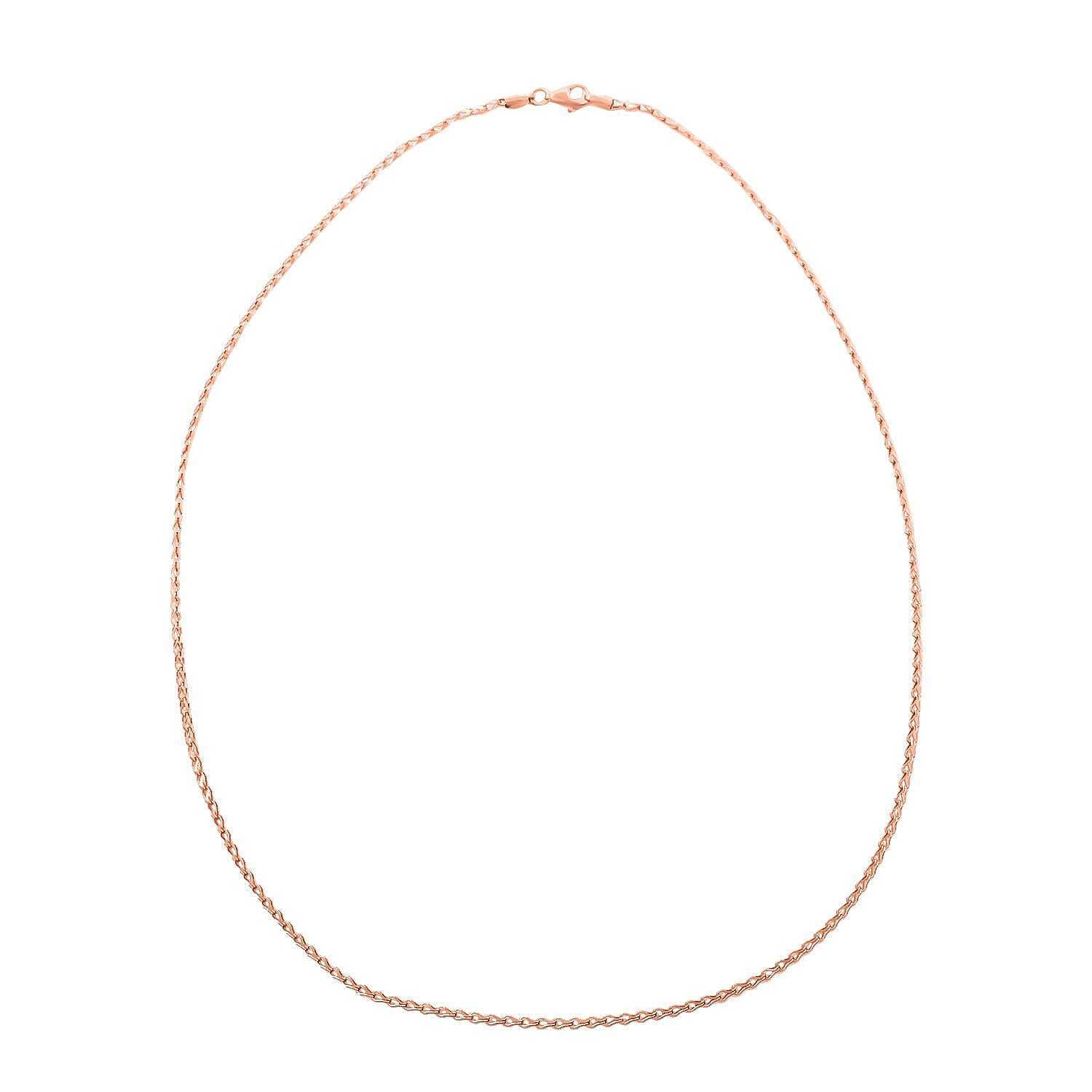Italian Clip Chain Necklace in 14K Rose Gold Over Sterling Silver 3.0 Grams 20 Inches