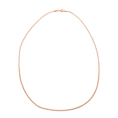 Italian Clip Chain Necklace in 14K Rose Gold Over Sterling Silver 3.0 Grams 20 Inches