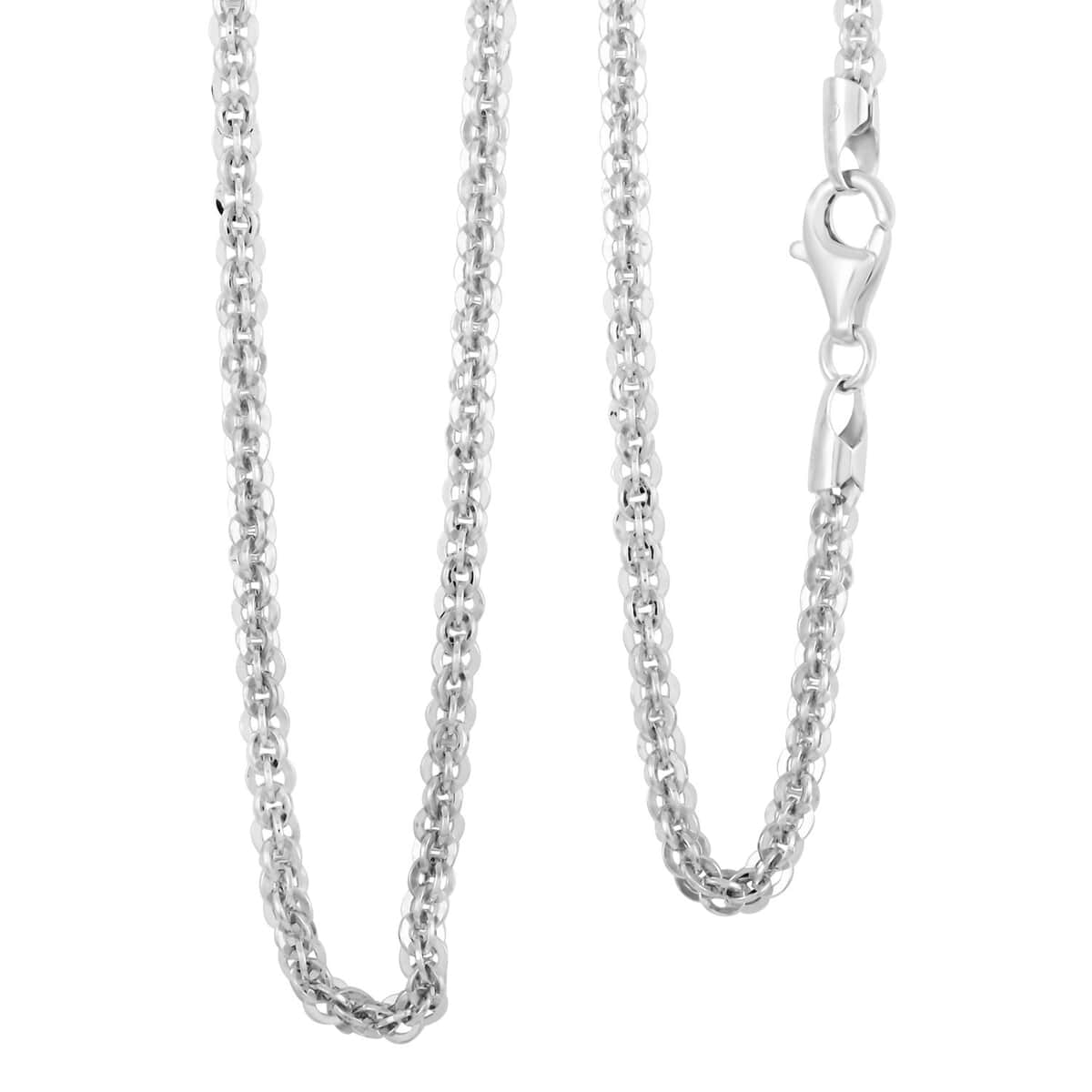 Italian Sterling Silver Vortex Chain Necklace 18 Inches 15.86 Grams image number 0