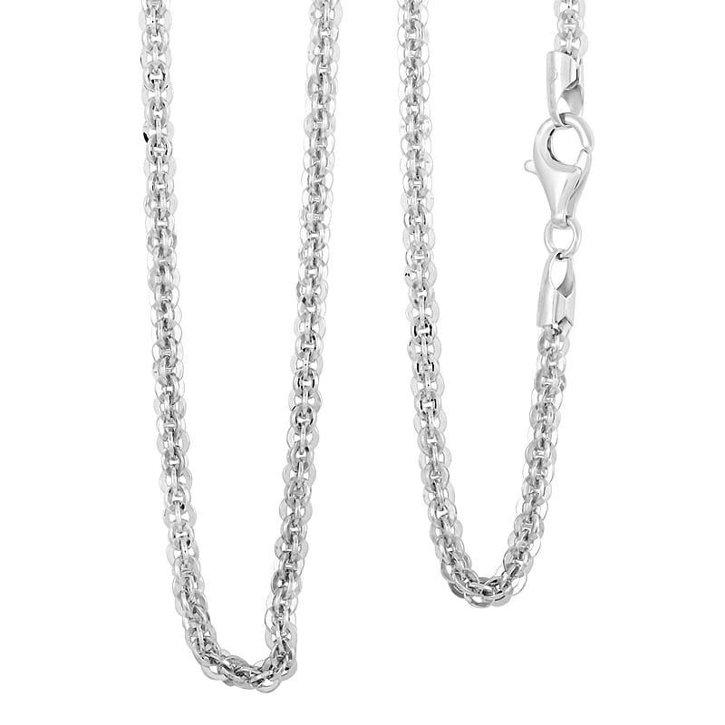 Italian Sterling Silver Vortex Chain Necklace 18 Inches 15.86 Grams