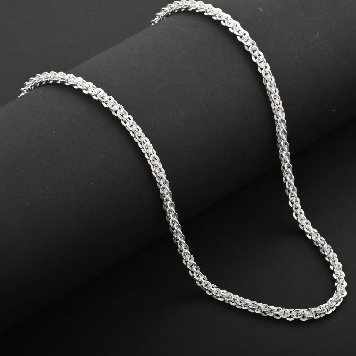 Italian Sterling Silver Vortex Chain Necklace 18 Inches 15.86 Grams image number 1