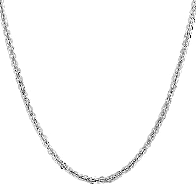 Italian Sterling Silver Vortex Chain Necklace 18 Inches 15.86 Grams