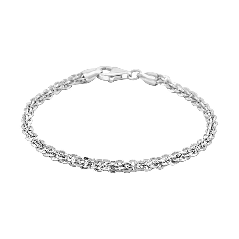 Italian Sterling Silver Vortex Chain Bracelet (7.50 In) 7.11 Grams