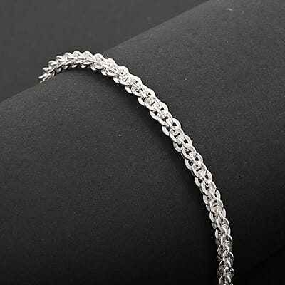 Italian Sterling Silver Vortex Chain Bracelet (7.50 In) 7.11 Grams