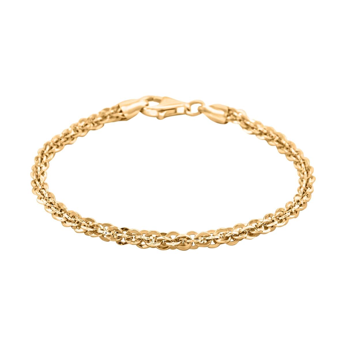 Italian 14K Yellow Gold Over Sterling Silver Vortex Chain Bracelet (7.50 In) 7 Grams image number 0