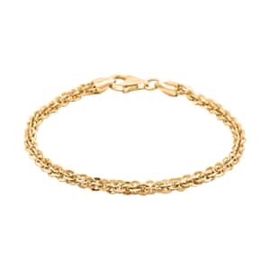 Italian 14K Yellow Gold Over Sterling Silver Vortex Chain Bracelet (7.50 In) 7 Grams