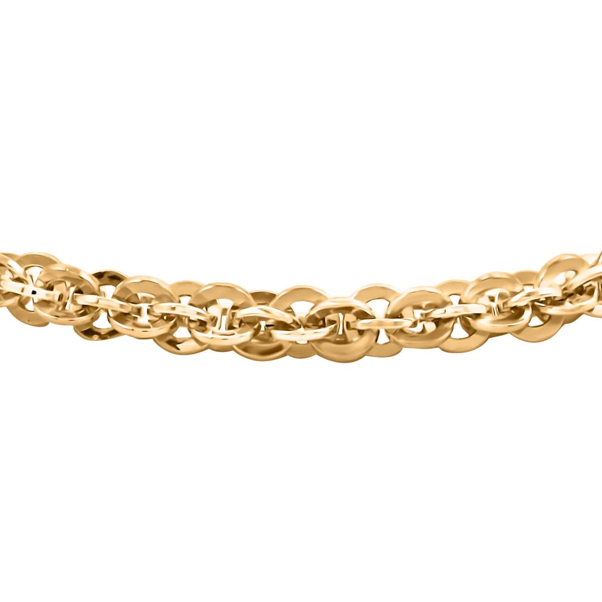 Italian 14K Yellow Gold Over Sterling Silver Vortex Chain Bracelet (7.50 In) 7 Grams image number 2