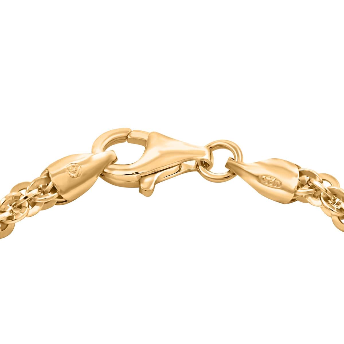 Italian 14K Yellow Gold Over Sterling Silver Vortex Chain Bracelet (7.50 In) 7 Grams image number 3