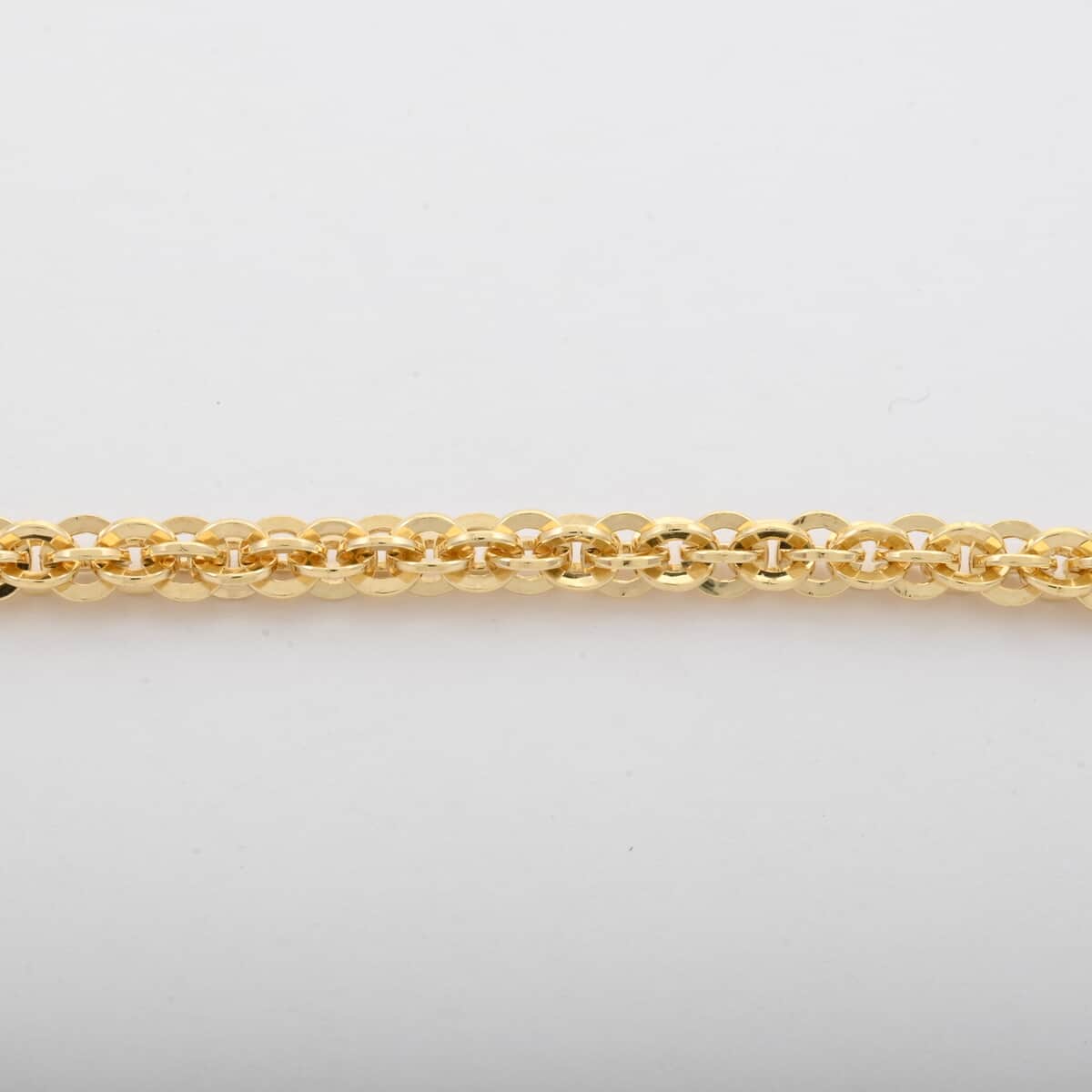 Italian 14K Yellow Gold Over Sterling Silver Vortex Chain Bracelet (7.50 In) 7 Grams image number 5