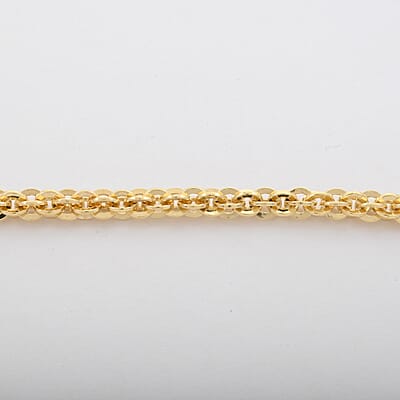 Italian 14K Yellow Gold Over Sterling Silver Vortex Chain Bracelet (7.50 In) 7 Grams