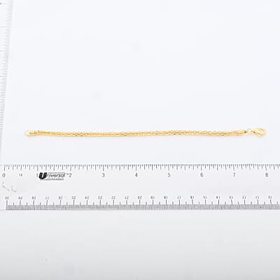 Italian 14K Yellow Gold Over Sterling Silver Vortex Chain Bracelet (7.50 In) 7 Grams