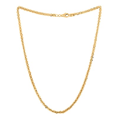 Italian 14K Yellow Gold Over Sterling Silver Vortex Chain Necklace 18 Inches 15.7 Grams
