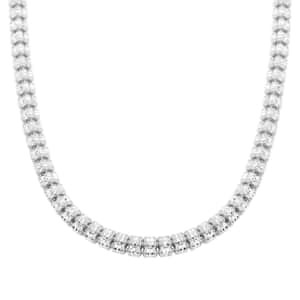 Italian Rhodium Over Sterling Silver Round Ice Chain Necklace 18 Inches 31.23 Grams