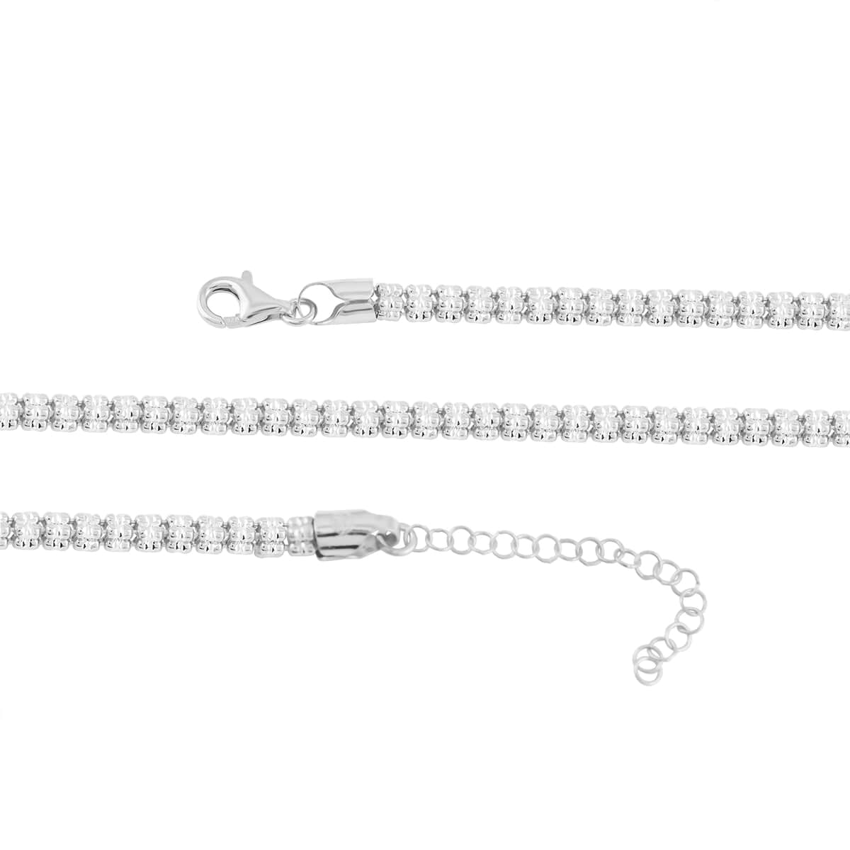 Italian Rhodium Over Sterling Silver Round Ice Chain Necklace 18 Inches 31.23 Grams image number 1