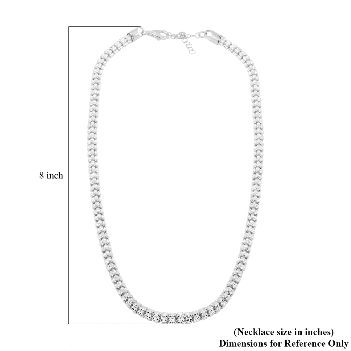 Italian Rhodium Over Sterling Silver Round Ice Chain Necklace 18 Inches 31.23 Grams image number 3