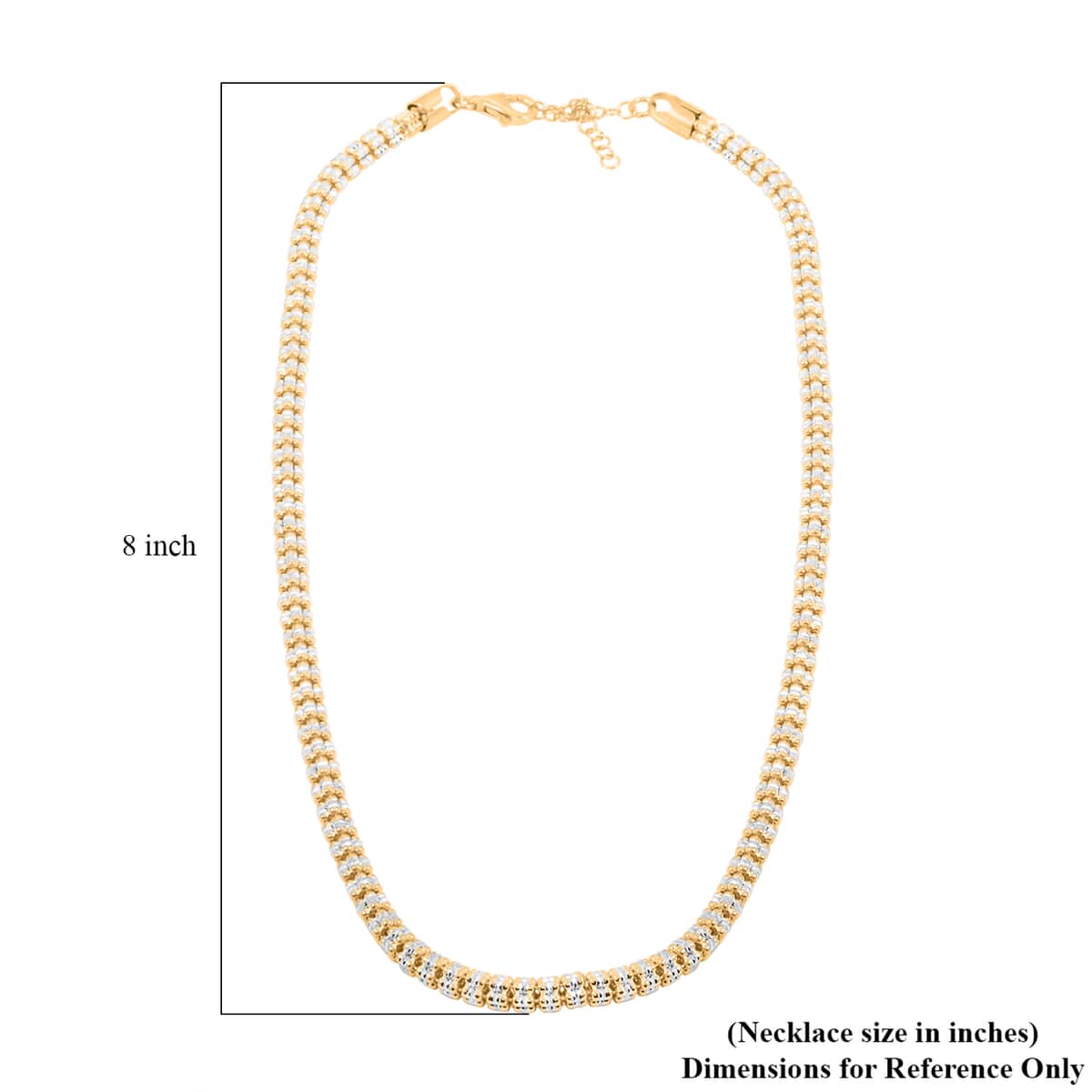 Italian 14K YG Over and Sterling Silver Round Ice Chain Necklace 18 Inches 32.26 Grams image number 3