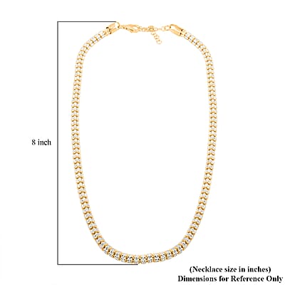 Italian 14K YG Over and Sterling Silver Round Ice Chain Necklace 18 Inches 32.26 Grams