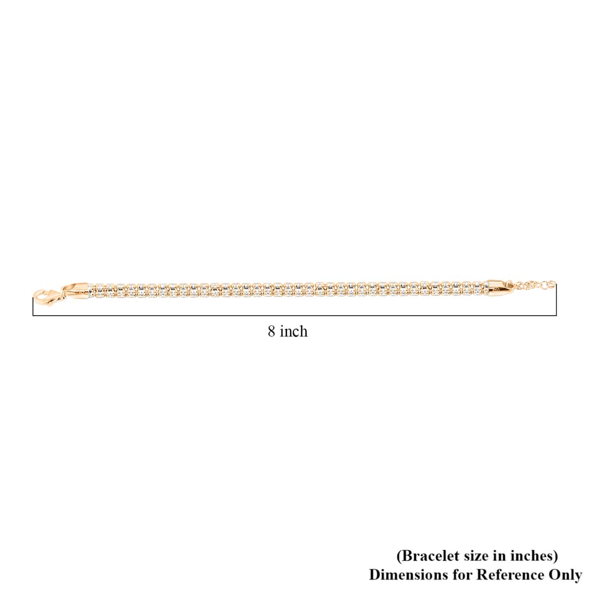 Italian 14K Yellow Gold Over and Sterling Silver Round Ice Chain Bracelet (7.25 In) 13.34 Grams image number 5