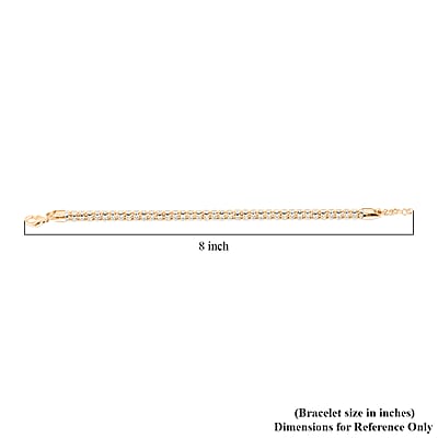 Italian 14K Yellow Gold Over and Sterling Silver Round Ice Chain Bracelet (7.25 In) 13.34 Grams