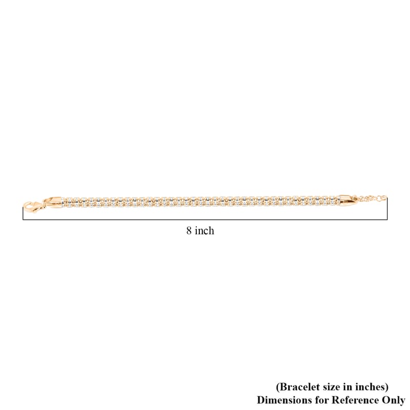 Italian 14K Yellow Gold Over and Sterling Silver Round Ice Chain Bracelet (7.25 In) 13.34 Grams