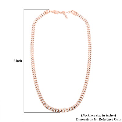 Italian 14K RG Over and Sterling Silver Round Ice Chain Necklace 18 Inches 30.4 Grams