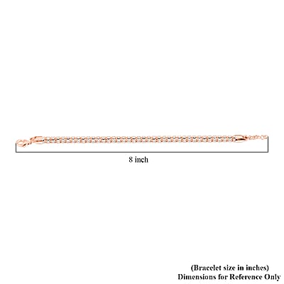 Italian 14K RG Over and Sterling Silver Round Ice Chain Bracelet (7.25 In) 12.20 Grams